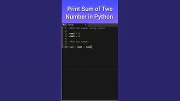 Display Sum of Two numbers using Python #python #programming
