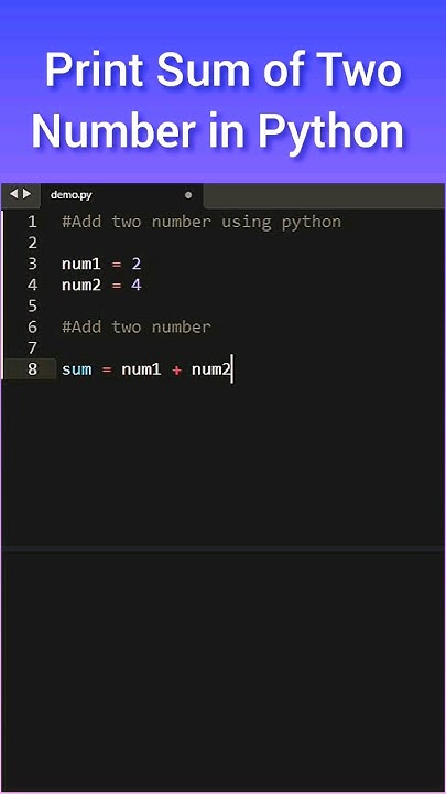 Display Sum of Two numbers using Python #python #programming - YouTube