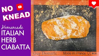 🚫NO KNEAD Italian Herb Crusty Ciabatta Bread ✅Fast ✅Easy screenshot 4