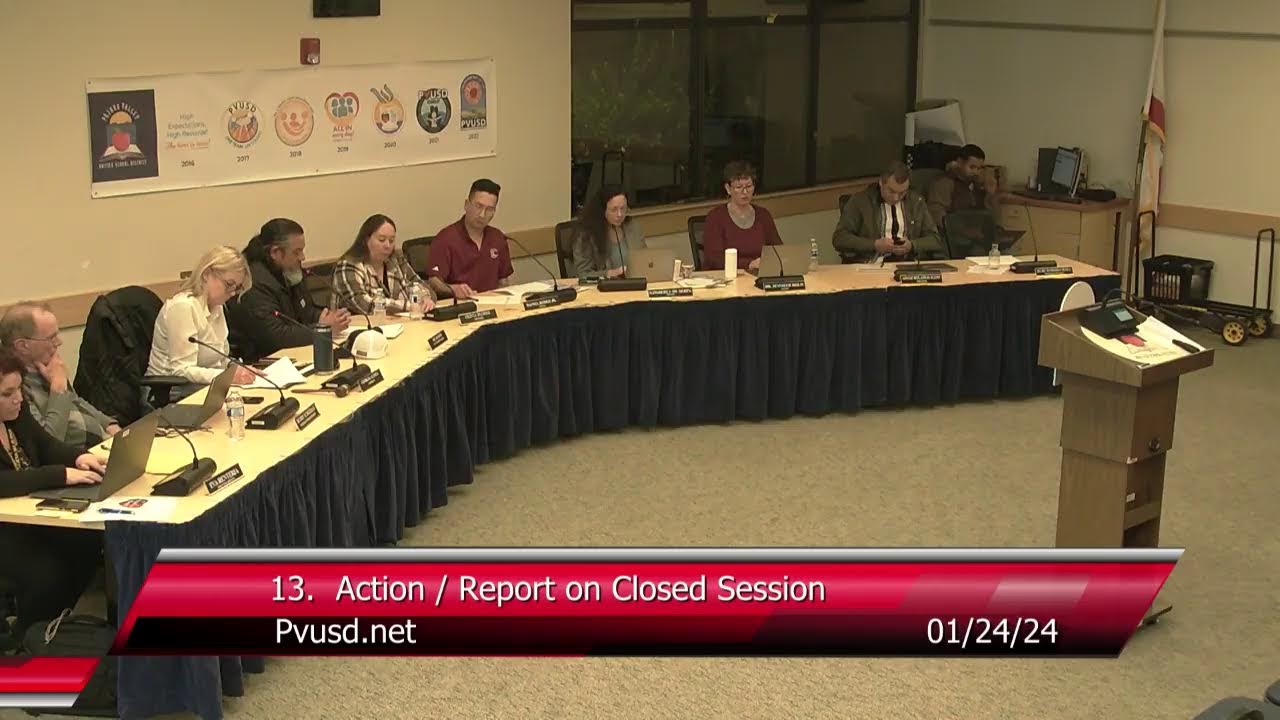 PVUSD Regular Board Meeting 01/24/24 YouTube