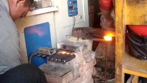 100KW 1 20KHZ Induction Heater Bar End Forge 5 pcs bar in 1 coil