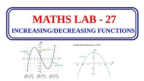 Maths Lab 27 | 2024 Exam | Increasing and Decreasing Functions