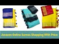 Latest amazon linen sarees collections  online sarees shopping kondattam