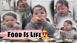 Simply Rhaze Baby Isla ❤️Clapping hands, Happy Dance while Eating Bread |Cuteness Overload #babyIsla