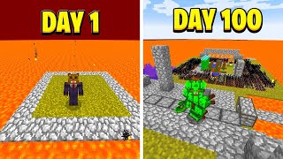 I Survived 100 Days In a Minecraft Volcano (Here's What Happened)