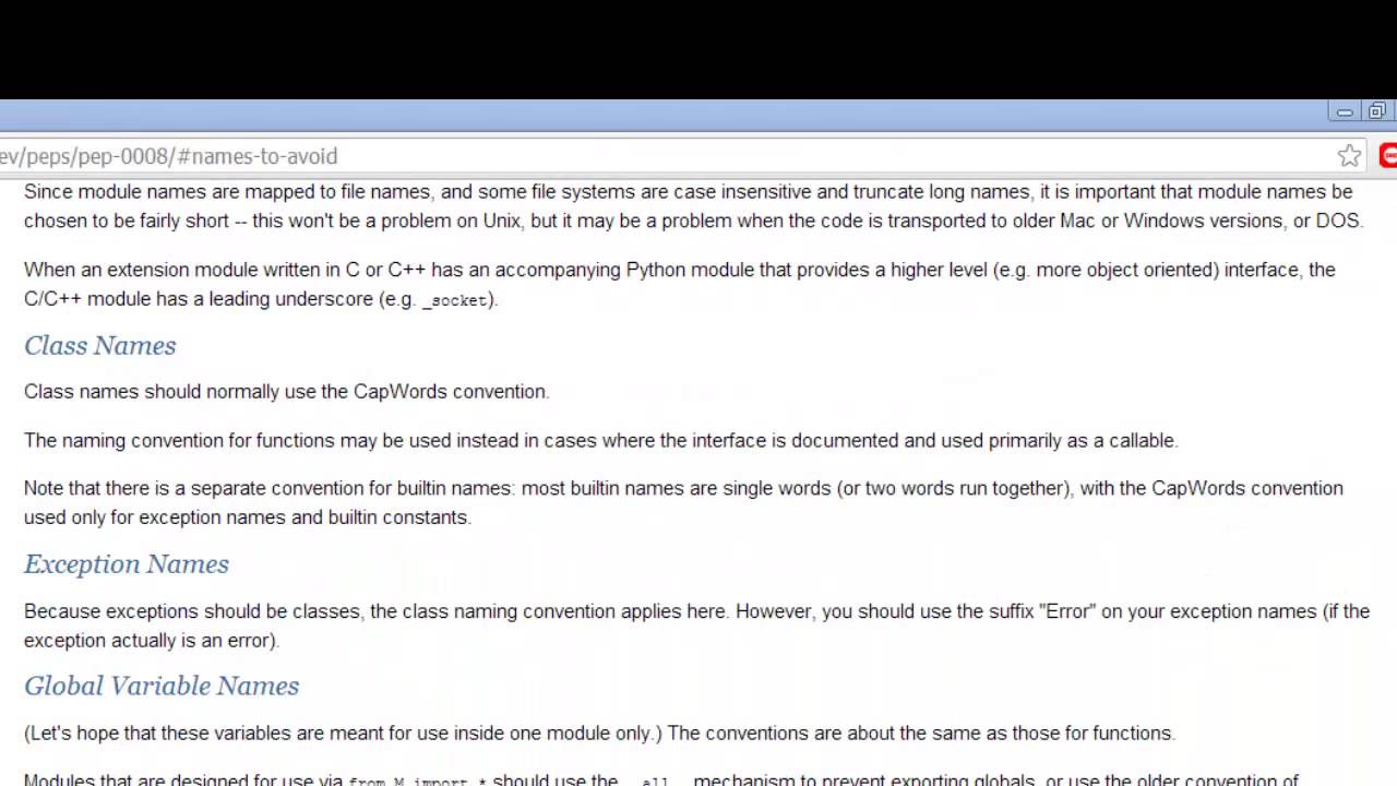 Learn Python Programming Tutorial 35 | Python Naming Conventions - Youtube