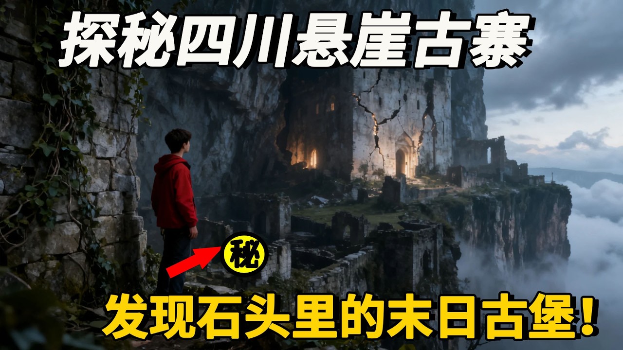 小夥探秘四川懸崖古寨，發現藏在石頭裡的末日古堡！空間巨大裡面竟藏著可以物體！