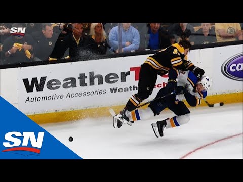 Angry Torey Krug Throws Big Body Check On Robert Thomas