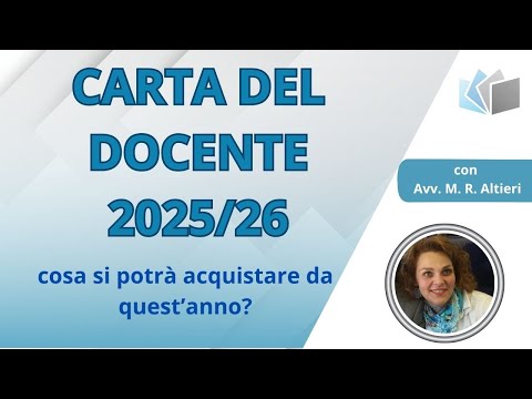 Video CARTA DEL DOCENTE 2025/26: COSA si potrà ACQUISTARE da quest’anno?
