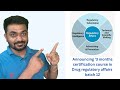 Announcing 3 months certification course in drug regulatory affairs 