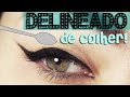 Tutorial - Como fazer delineado fininho usando uma colher?