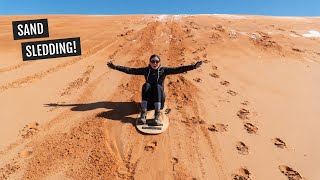 Sand sledding for the FIRST time (Coral Pink Sand Dunes) + exploring a SAND CAVE in Kanab, Utah!