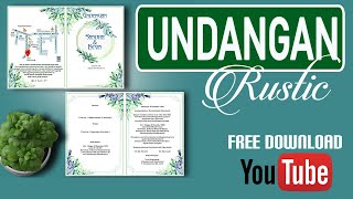 Free Template Undangan Rustic A4 Format  PSD