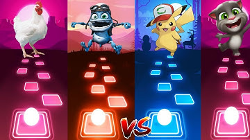 Chicken Song vs Crazy Frog vs Pikachu Song vs Talking Tom - Tiles Hop