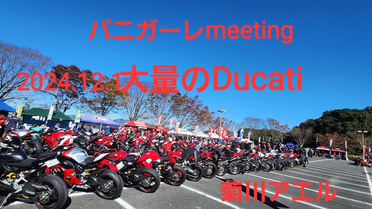 大量のDucati軍団入場、パニガーレmeeting菊川アエル2024.12.1