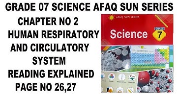 Grade 7 Science Afaq Sun Series Unit 2 Human Respiratory And Circulatory System Reading Page 26,27