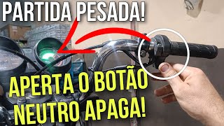 MOTO COM A PARTIDA PESADA! Bateria Fraca? Relé? Motor Arranque?