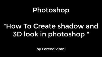 How To Create shadow and 3D look in photoshop? In Urdu/Hindi.