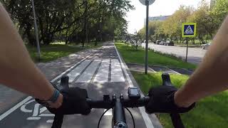 Новая велодорожка на Коломенской набережной