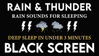 🔴 Rain Sounds for Sleeping 24/7, Deep Sleep with Heavy Rain & Thunder at Night - BLACK SCREEN #7