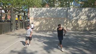 Grand Street Park - Justin & Los vs Aaron & Christian - Doubles Handball Filmed By Shena - 5.2.2024