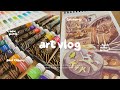 Art vlog  painting kikis bakery ft paul rubens 4th generation artists watercolor paints