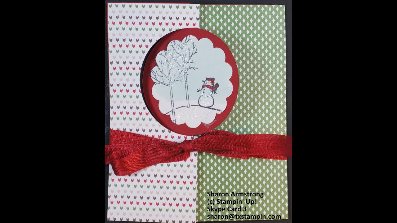 White Christmas Stampin' Up! Skype card 3 of 3 - YouTube