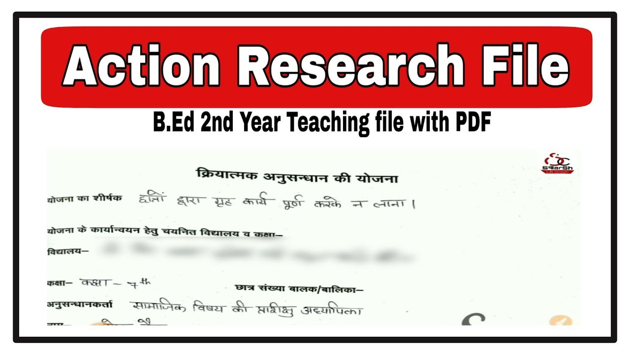 action research report for b.ed students pdf