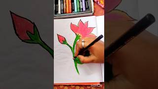 Flower drawing easy #shorts #short #art #youtubeshorts #shortvideo #shortsfeed #howtodraw #drawing