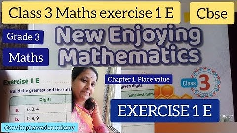 class 3 Maths exercise 1 E chapter 1. PLACE VALUE | New enjoying mathematics class 3 | cbse maths