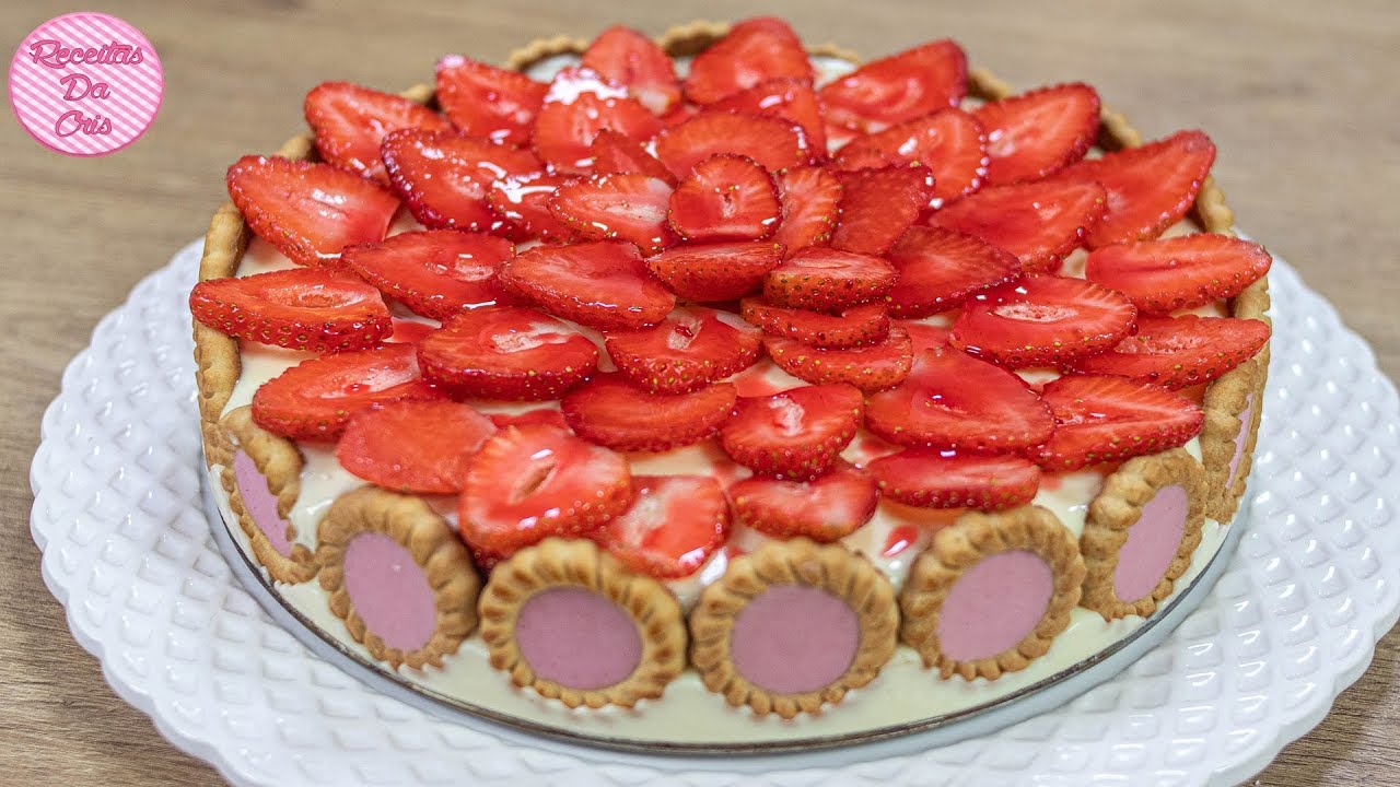 TORTA DE MORANGOS 🍓🍓 COM TORTINHAS | RECEITAS DA CRIS