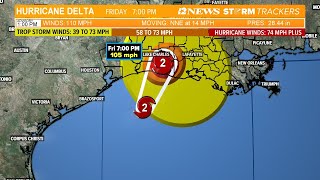 LIVE | Live look at radar as Hurricane Delta approaches Southeast Texas