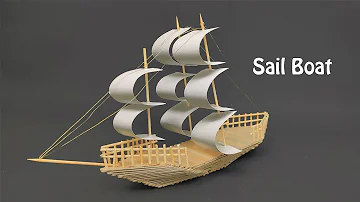 sail boat making with popsicle sticks | popsicle ship for project | ice cream stick crafts