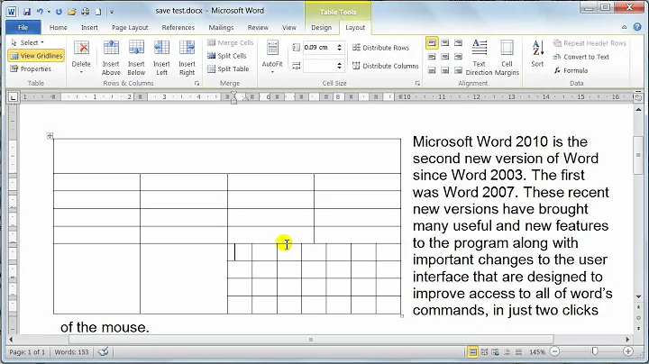 Microsoft Word 2010 formatting Tables - Table properties - Tutorial 20