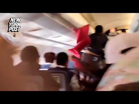 Dramatic video shows airline passengers, crew flung into the air during plunge