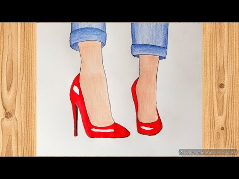 Kırmızı Topuklu Ayakkabı Çizimi 👠Stiletto çizimi