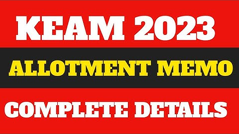 KEAM 2023 ALLOTMENT MEMO