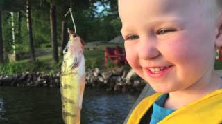 Boys Cute Reaction To Catching A Fish