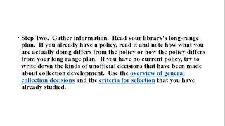 writing a collection development policy