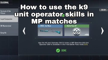 How to use the k9 unit operator skills in MP matches in COD MOBILE