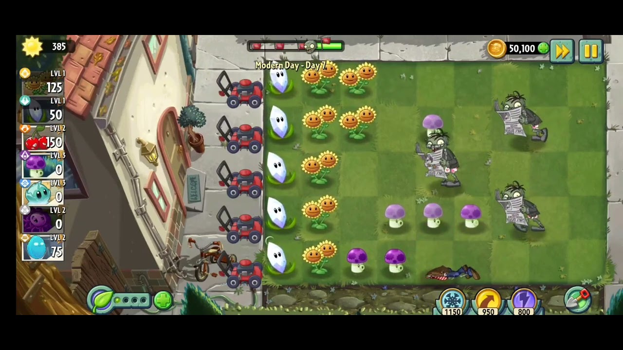 How to defeat any difficult level in Plant Vs Zombie 2 #Modern Day ...