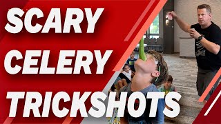 Scary Celery Trick Shots 😱