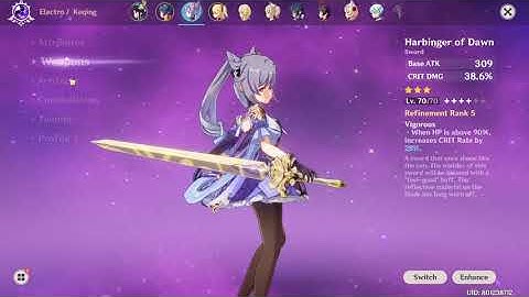 [Genshin Impact]Lv.70 194.5% Crit Damage Keqing vs Anemo Boss with 3 star weapon + Crit chance Buff