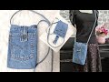 Jeans crossbody bag diy  jeans bag tutorial  jeans recycle  jeans tasche nhen