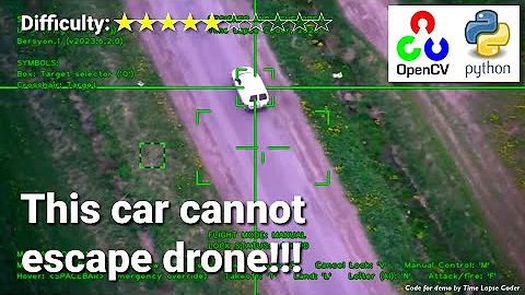 Real-time tracking car from drone | AI Computer Vision Target Tracking Tech for Autonomous Drone