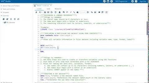 SAS Bootcamp 1.4 - Introduction to Libraries, DATA, & PROC