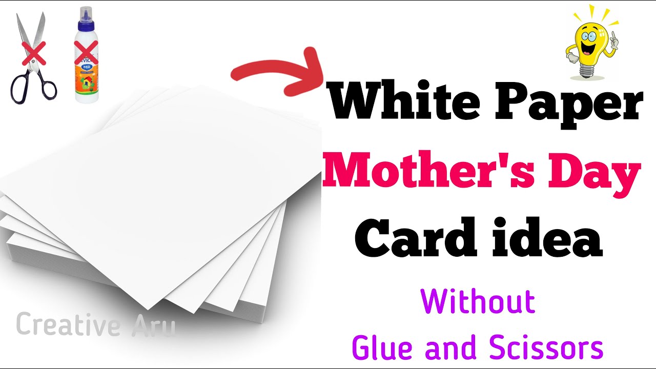 Mother's Day card making without Glue and Scissors | Greeting Cards ...