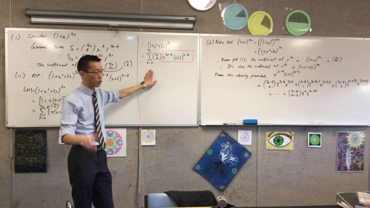 Proving Harder Binomial Identities (3 of 3: Finding a pattern in the expression and prove identity) maths is fun