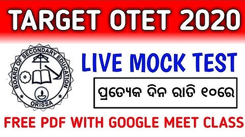 TARGET OTET 2021//LIVE MOCK TEST//SR STUDY POINT SELECTED