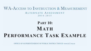 10  Math Performance Task Example